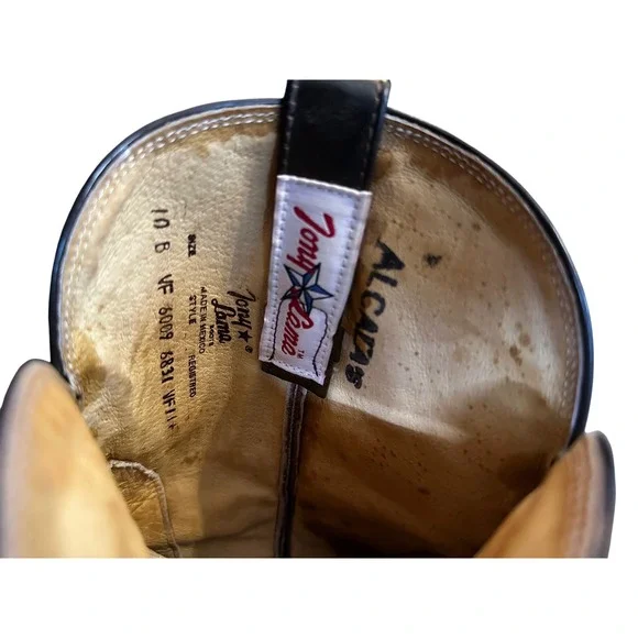 Tony Lama WOMENS 10 B Dark Brown Leather Western Cowboy Boots Pointed Toe - Picture 3 of 4